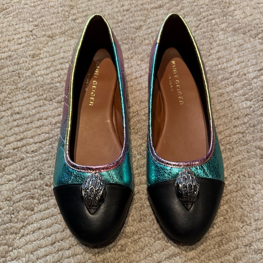 Kurt Geiger Black Flats Minimalist Loafers